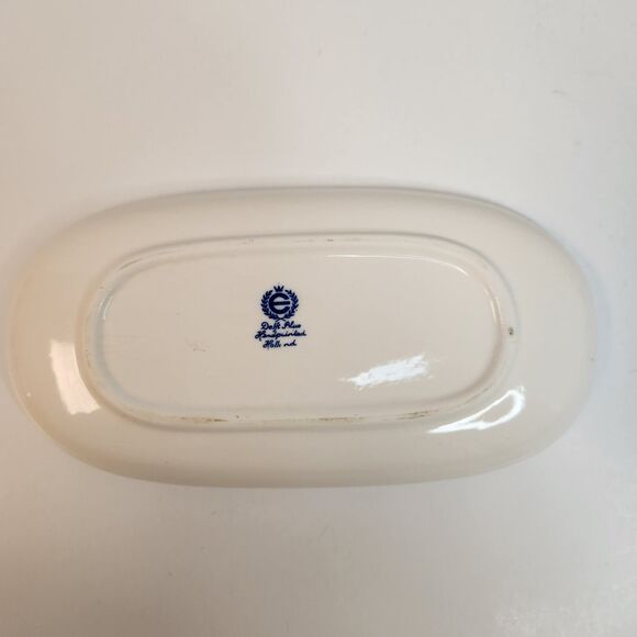 Delft Blue Mini Ceramic Creamer, Covered Sugar Bowl w/Tray Hand Painted 3 Pc Set - Picture 8 of 16